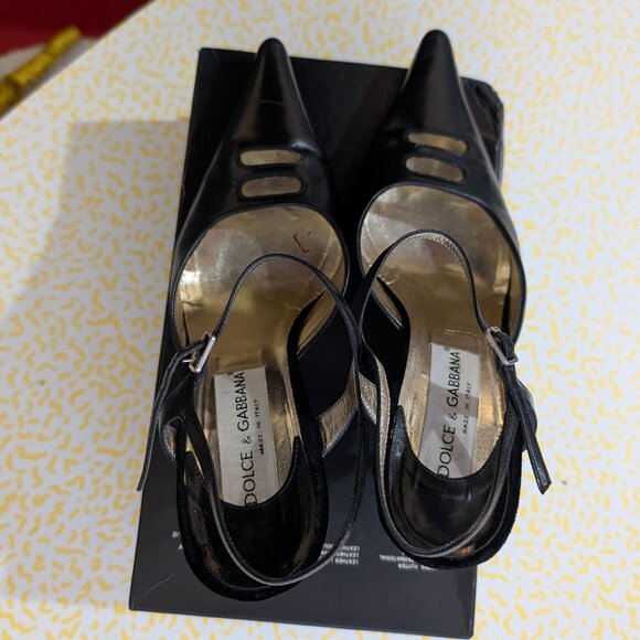 Dolce & Gabbana Pointed Toe Ankle Strap Pumps 37.5 - Picture 5 of 12